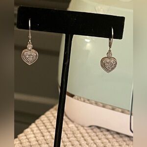 Gourgeus 925 Sterling Silver With Diamonds And Lever Back. Very Elegant.